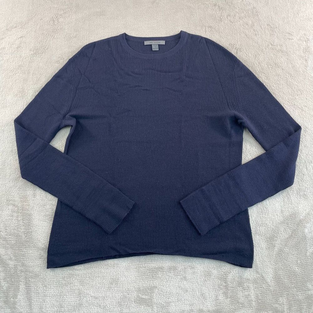 Vintage John Varvatos Collection Sweater Men Large Navy Wool‎ Cashmere Crew $498